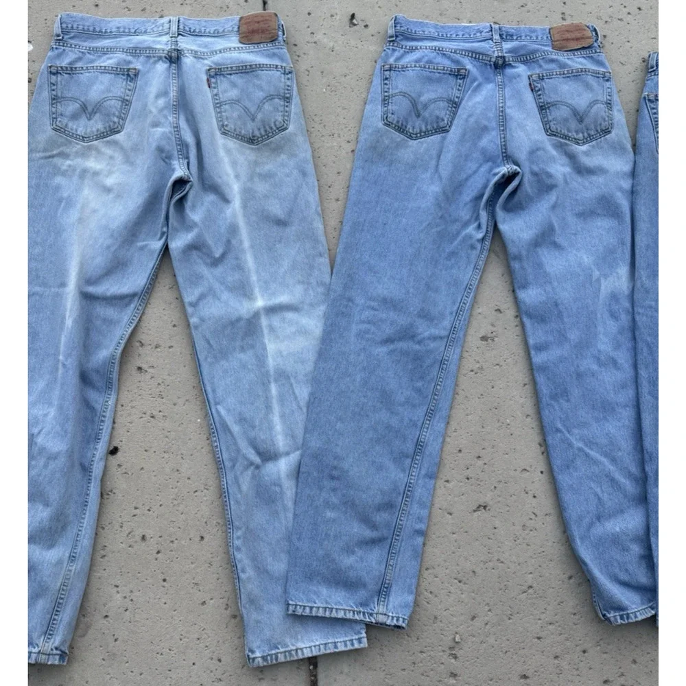 Lot of 4 LEVI'S Men's 550 Relex Fit Faded Blue Jeans Denim 36x36 Ok for Work